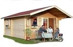 the Langton Log Cabin: Deep Veranda 430 x 200 - Natural Timber