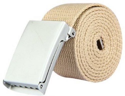 The Leather Emporium Ladies Plain Canvas Belt Up To Size 16 In 5 Colours - Beige