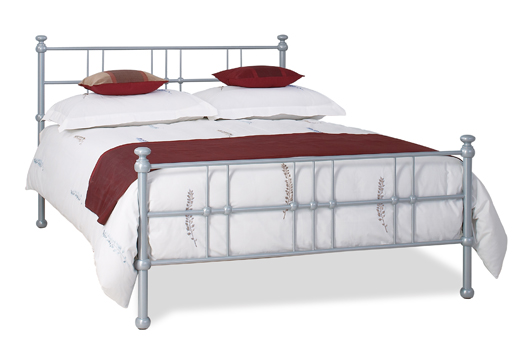 Kingsize Carnew Bedstead - Glossy Silver