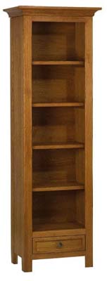 The Pine Factory OAK BOOKCASE 1 DRAWER LARTISAN