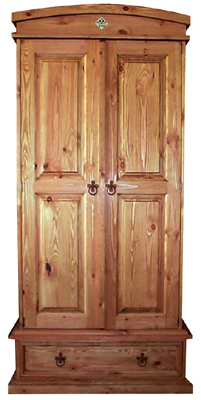 VALETTA NARROW PINE WARDROBE WITH DRAWER