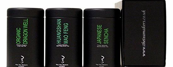 Huang Shan Mao Feng Green Tea , Organic Dragon Well and Japanese Sencha Caddy Gift Set