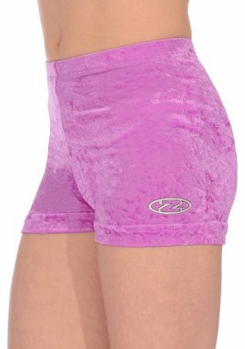 The Zone Z106 Crushed Velour/Lycra Shorts Amethyst Size 30``