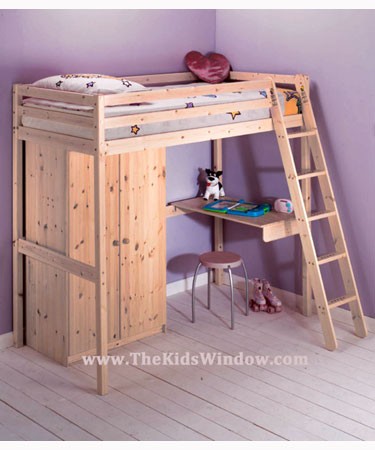 HIGH SLEEPER WARDROBE & DESK/TABLE