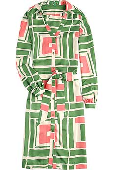 Geometric Silk Shirtdress