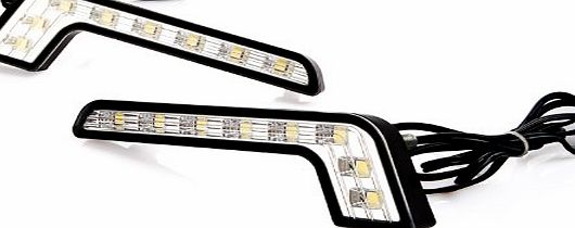 2 * Super Bright White 8 LED DRL Car Daytime Running Driving Light