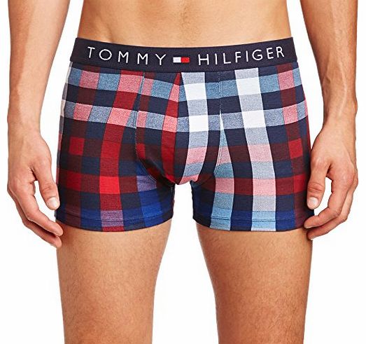 Mens Berts Trunk Checkered Boxer Shorts, Multicoloured (Peacoat), Large