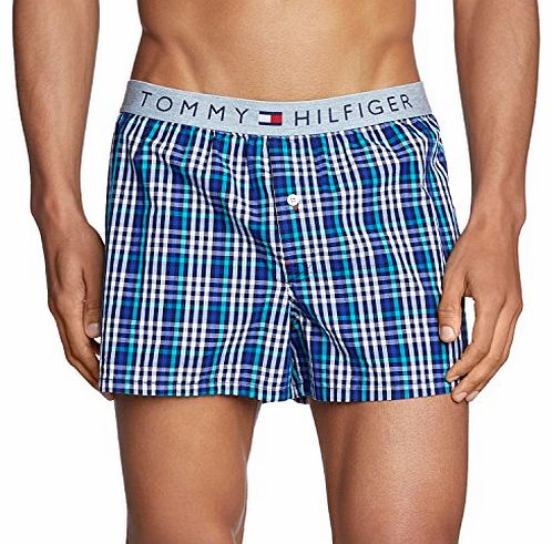 Mens Bertsy Woven Checkered Boxer Shorts, Blue (Peacoat), XX-Large