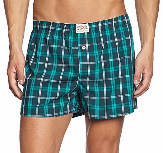 Mens Hans Woven Boxer Checkered Boxer Shorts, Green (Ponderosa Pine-Pt 305), Small