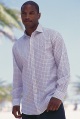 window pane check long-sleeved shirt