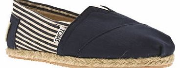 womens toms navy & white university classic