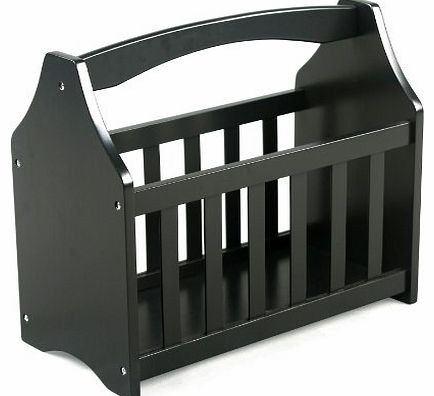 Wooden Magazine Rack, Black