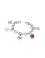 Sterling Silver and Gemstone Charm Bracelet