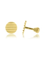 Torrini Stripes - 18K Yellow Gold Round Cufflinks