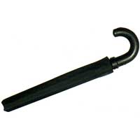 Automatic Plastic Crook Umbrella Black