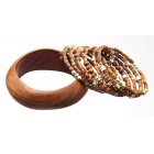 Traidcraft Asymmetric Wooden Bangle Set