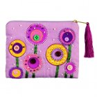 Traidcraft Round Flowers Pink Purse