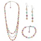 Traidcraft Three Strand Pastels Jewellery Set