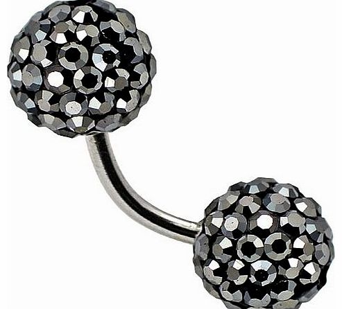 Argeliers - Tresor Paris Naval Belly Bar - Grey - 8mm Crystal - Surgical Steel - Ladies