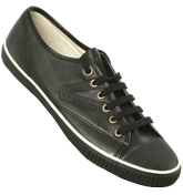 Black Leather Plimsoles