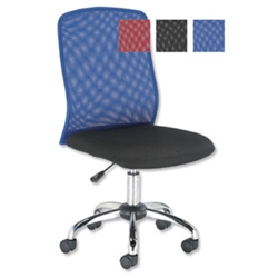 Blue Mesh Operator Chair Tilt-action Back