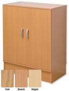 Modular Storage Double Cupboard Unit with Shelf W750xD400xH805mm Oak