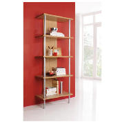 Trieste 5 shelf bookcase, oak