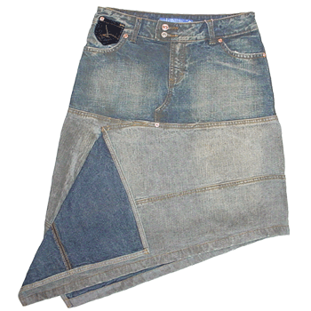 Triple Five SouL Asymmetrical Denim Skirt