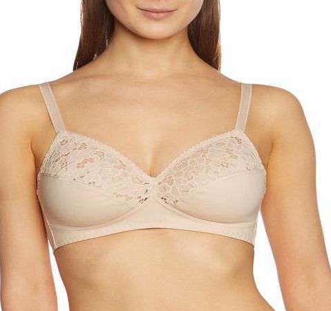 Triumph Cotton Lace Comfort N Full Cup Womens Bra Nude Beige 36B