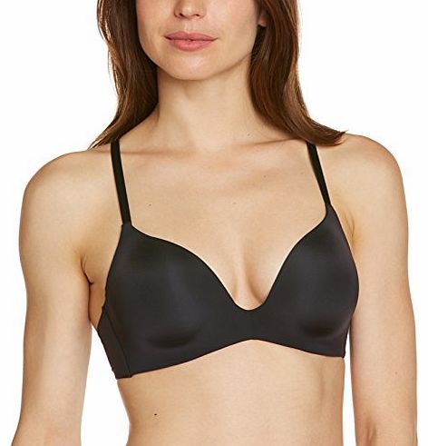 Womens Body Make-Up Magic Wire WP Full Cup Plain Everyday Bra, Black, 38DD