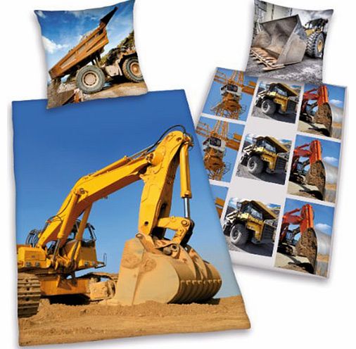 JCB Digger Single Reversible Duvet Cover &