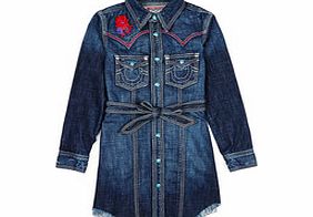 Girls Rocky Western denim shirt dress