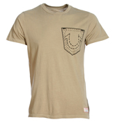 Khaki T-Shirt with Printed Pocket