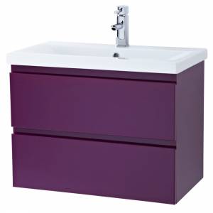 700mm Gloss Plum 2 Drawer Vanity Unit