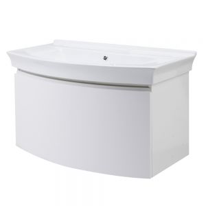 800mm White Gloss Bathroom Wall Hung 1 Drawer