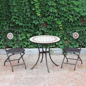 Bistro Set : 28`` Diameter Tiled