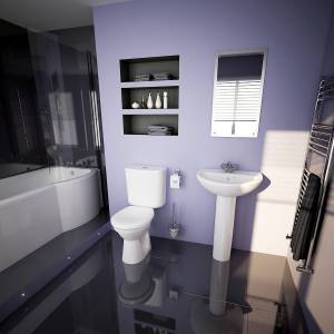 Earby ``P`` Shower Bath Suite