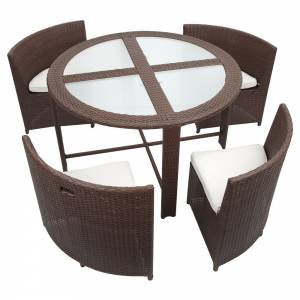 Elise Dining Set inc Round Glass