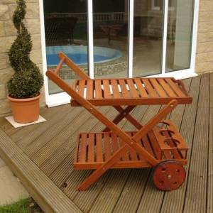 Trueshopping Hardwood Cocktail Drinks Trolley