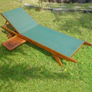 Hardwood Frame Textaline Sunlounger