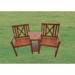 Hardwood Garden Corner `Love` Seat