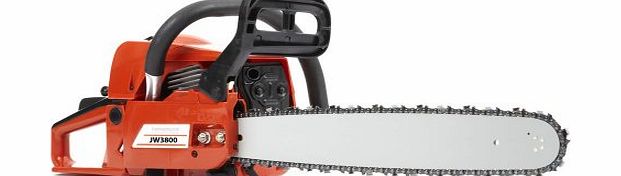 NEW TRUESHOPPING RAPTOR38 HEAVY DUTY PETROL CHAINSAW 38CC WITH 16`` BAR 2HP 1.25KW JW3800