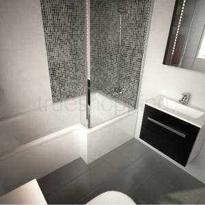 Square Shower Bath Suite with Black