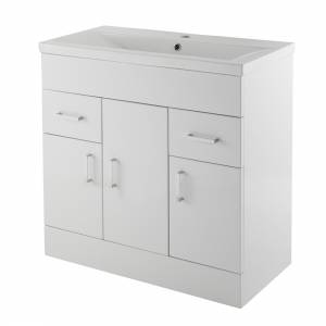 White Minimalist 800mm Vanity Unit & Basin