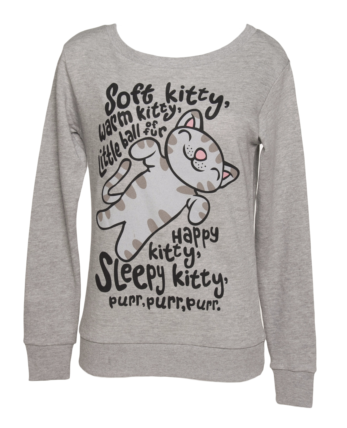 Ladies Grey Big Bang Theory Soft Kitty Sweater