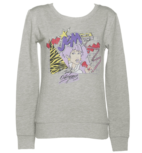 Ladies Grey Retro Jem And The Holograms Sweater