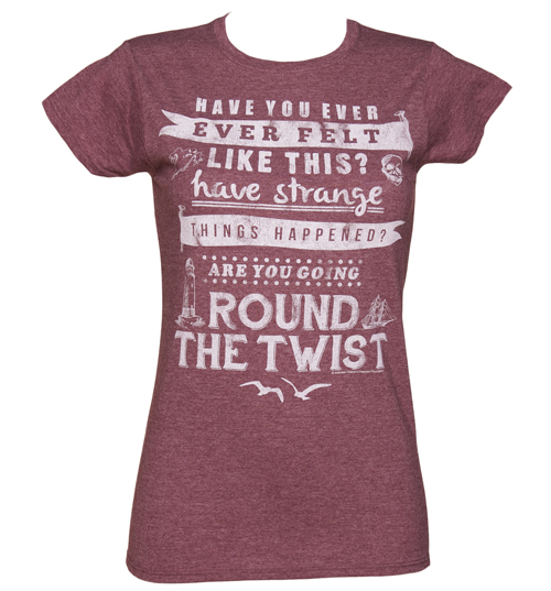 Ladies Heather Maroon Round The Twist Theme Tune