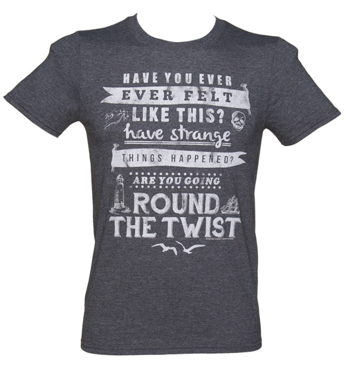 Mens Heather Navy Round The Twist Theme