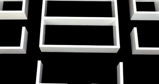 7 Parts set lounge cube shelf design retro 70s wall shelf hanging shelf in white for work room bathroom nursery living room