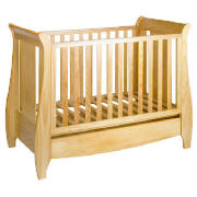 Katie Dropside Sleigh Cot, Oak